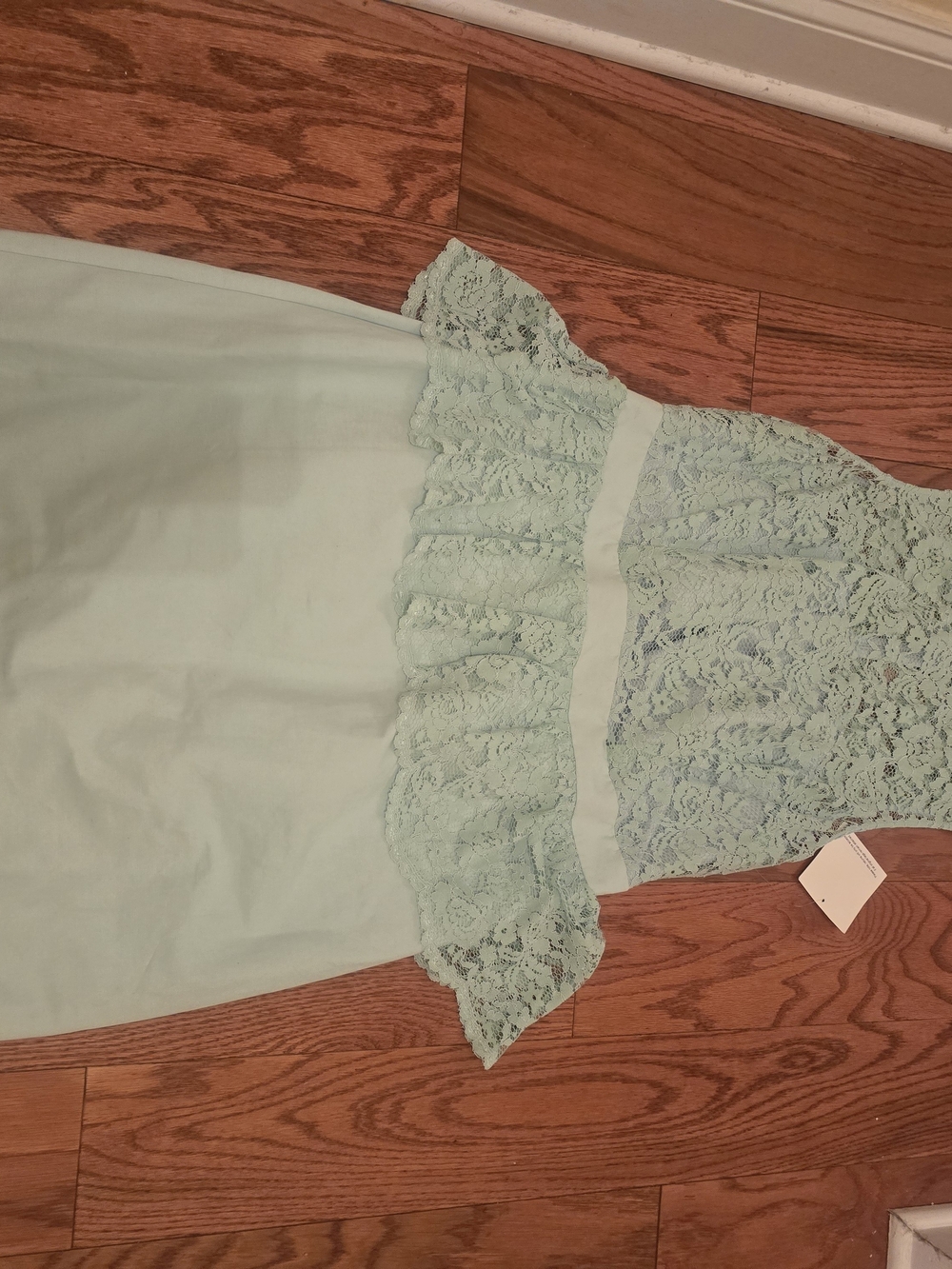 Tevolio Mint Lace Peplum Dress
